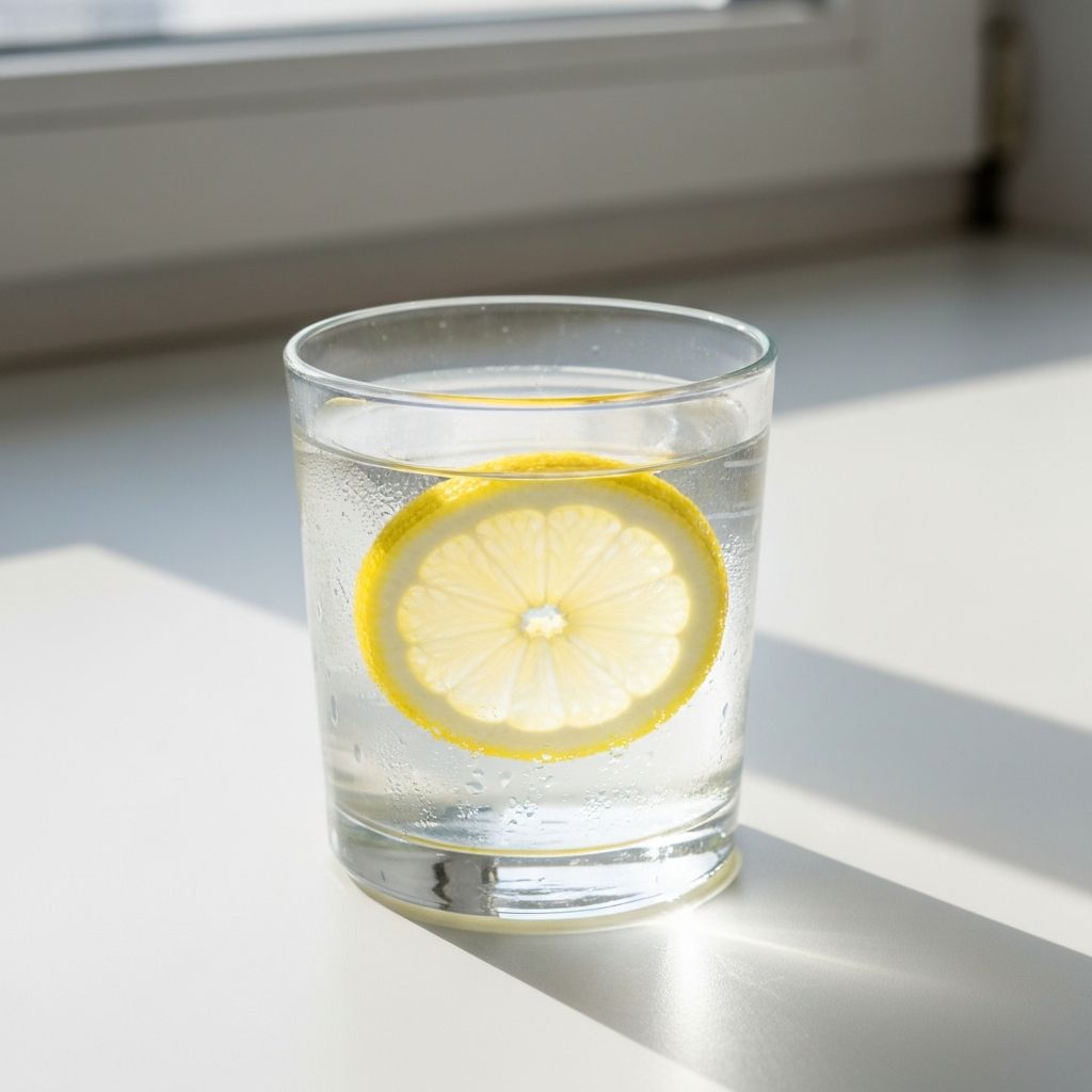 Glass of water with lemon
